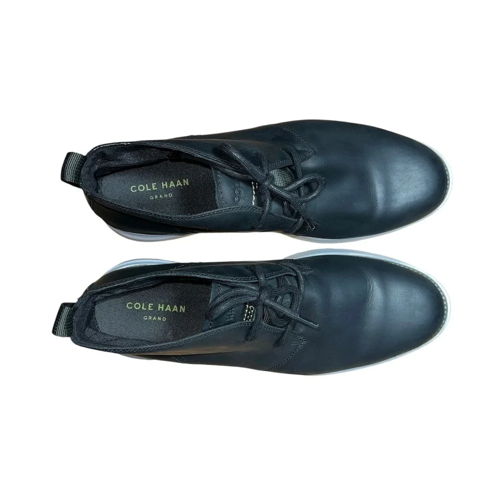 Cole Haan Grand Chukka Men Black Leather Lace Up Lightweight Boots Size 10.5